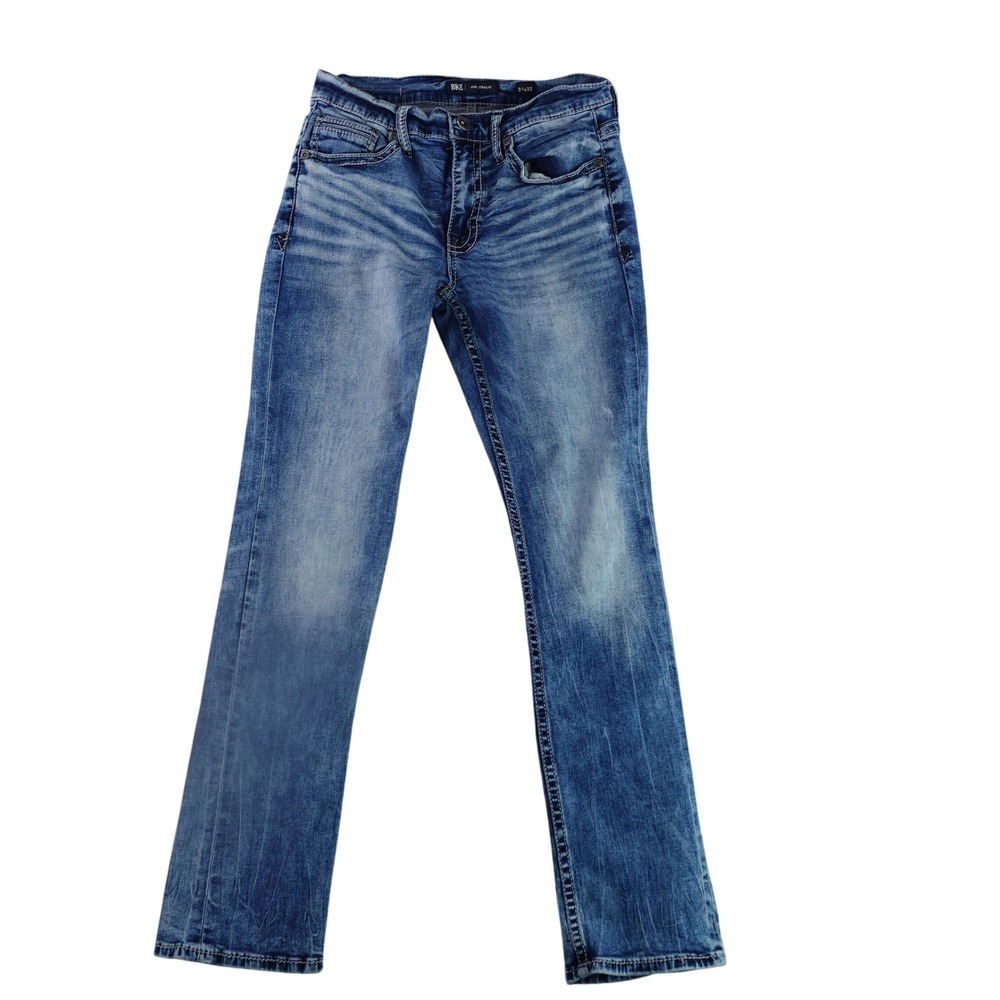 BKE Jake Jeans Mens 31x32 Blue Straight Medium‎ Wash Stretch Denim Nice Fade